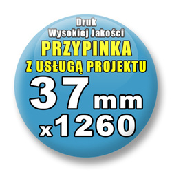 Przypinki 1260 szt. / Buttony Badziki Na Zamówienie / Twój Wzór Logo Foto Projekt / 37 mm.